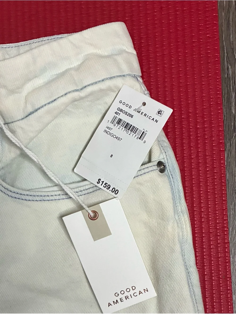 Brand New Good American off white High-Rise Jeans and bra top - Picture 4 of 7